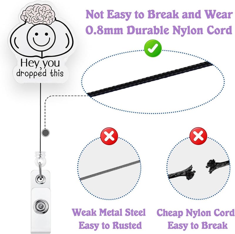 Bydevia Hey You Dropped This Badge Reel Retractable, Funny Neurology Brain Badge Reel, Neuro Nurse Badge Clip, Funny Neurologist Gift, Neuroscience ID Badge Holder with Alligator Clip & 24” Durable Nylon Cord - Image 4